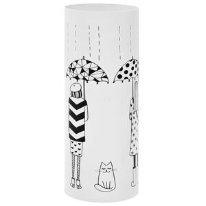 vidaXL Regenschirmst&auml;nder Frauen-Design Stahl Wei&szlig;