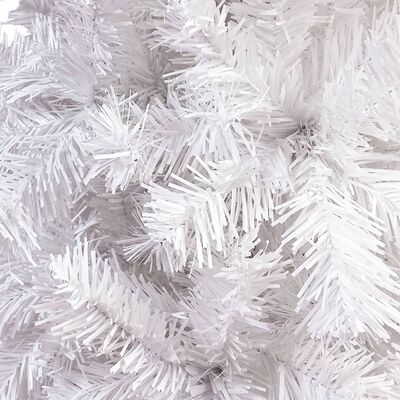vidaXL Weihnachtsbaum Schlank mit LEDs & Kugeln Weiß 150 cm