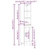 vidaXL Highboard Schwarz 34,5x34x180 cm Holzwerkstoff