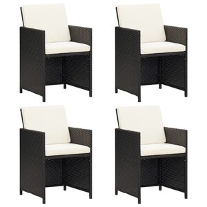 vidaXL Gartenst&uuml;hle 4 Stk. Poly Rattan Schwarz