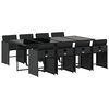 vidaXL 9-tlg. Garten-Essgruppe mit Kissen Schwarz Poly Rattan
