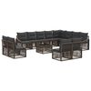 vidaXL Gartensofa-set 13 stk. Grau Poly-Rattan