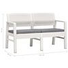vidaXL Garten-Lounge-Set mit Auflagen 4-tlg. Kunststoff Wei&szlig;