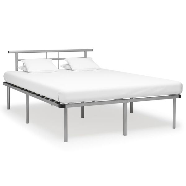 vidaXL Bettgestell Grau Metall 140x200 cm