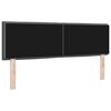 vidaXL LED Kopfteil mit LED-Lichtleisten Dunkelgrau 160 cm Polyester