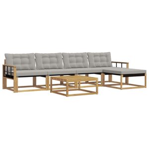 vidaXL Outdoor-Sofagarnitur 6 stk. Wei&szlig; und Hellgrau