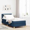 vidaXL LED Boxspringbett mit Matratze Blau 90 x 200 cm Stoff
