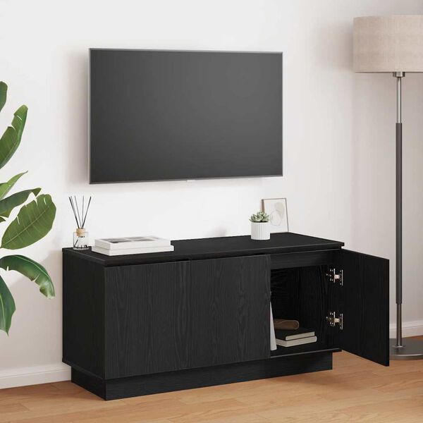 vidaXL TV-Schr&auml;nk Schwarz Eichen-Optik 100 x 38 x 49 cm Holzwerkstoff