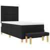 vidaXL Boxspringbett mit Matratze Schwarz 90 x 200 cm Stoff