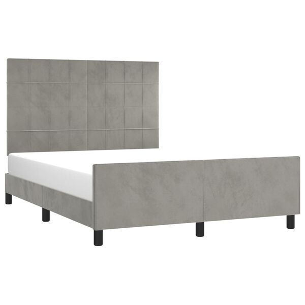 vidaXL Bettgestell ohne Matratze Hellgrau 140x190 cm Samt