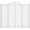 vidaXL Gabionen mit Hochbogen 4 Stk. 200x50x160/180cm Verzinktes Eisen