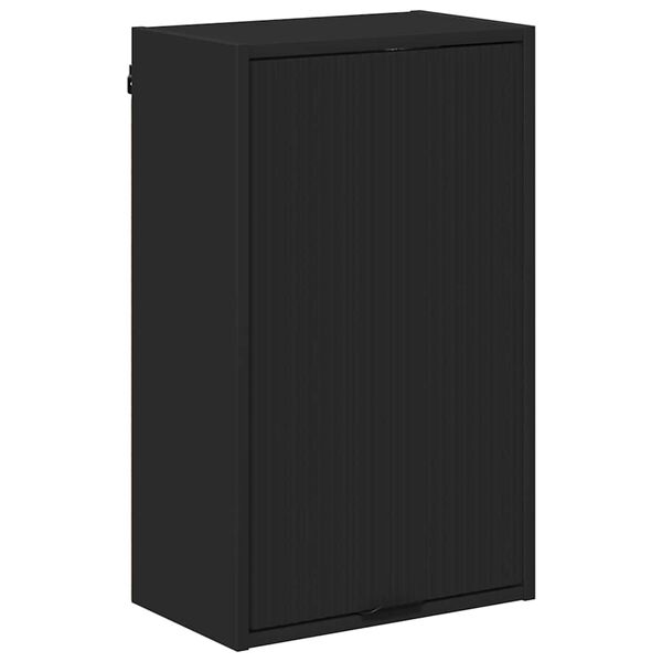 vidaXL Badezimmerschrank Wandmontiert Schwarz 39 x 23,5 x 65 cm