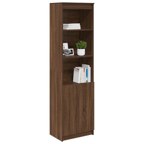 vidaXL Highboard Braun Eichen-Optik 50x35x180 cm Holzwerkstoff