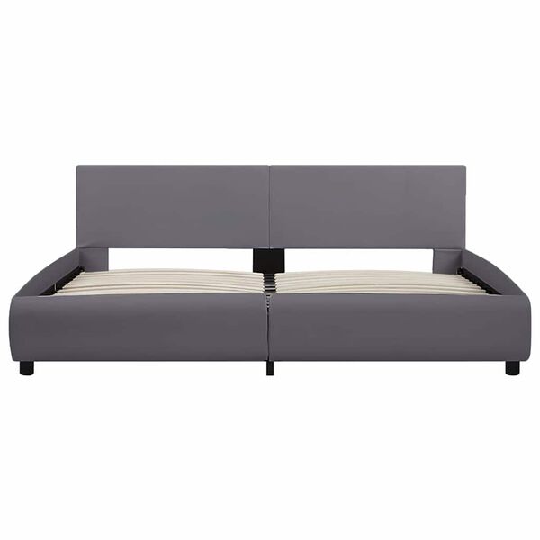 vidaXL Bettgestell mit LED Grau Kunstleder 180x200 cm