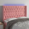 vidaXL LED Kopfteil Rosa 163x16x118/128 cm Samt