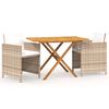 vidaXL 3-tlg. Garten-Essgruppe mit Kissen Beige