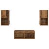 vidaXL TV-Wandregale mit LED-Lichtleisten 4 pcs Altholz Holzwerkstoff