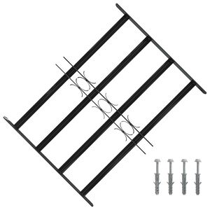 vidaXL Fenstergitter Schwarz 75,5 x 60 cm Pulverbeschichteter Stahl