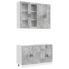 vidaXL K&uuml;cheneinheit PORTO 4 pcs Betongrau Holzwerkstoff