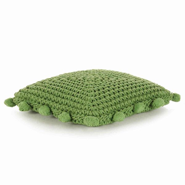vidaXL Wurfkissen Geflecht mit Kissen Gr&uuml;n 50 x 50 cm Baumwolle