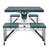 vidaXL Campingtisch mit 4 Hockern Klappbar Aluminium Extra Leicht Gr&uuml;n