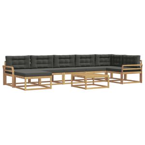 vidaXL Outdoor-Sofagarnitur 8 stk. Wei&szlig; und Anthrazit