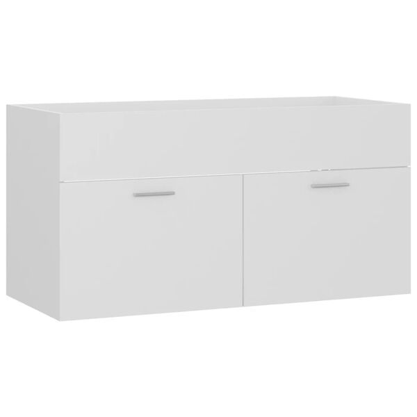 vidaXL Badm&ouml;bel-Set Wei&szlig; Holzwerkstoff