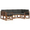 vidaXL Outdoor-Sofagarnitur mit Kissen 6 pcs Natur und Anthrazit