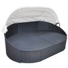 vidaXL Outdoor-Loungebett mit Dach Poly Rattan Schwarz