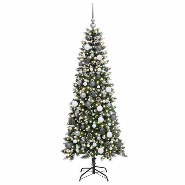 vidaXL K&uuml;nstlicher Weihnachtsbaum mit 300 LEDs mit St&auml;nder Gr&uuml;n 180 cm