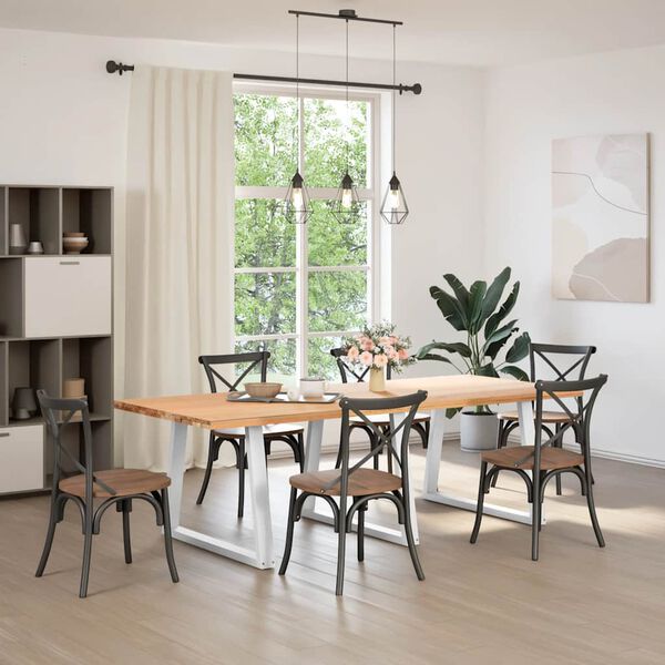 vidaXL Esstischbeine V-Form 3 St&uuml;ck Wei&szlig; 100x(72-73,3) cm Stahl