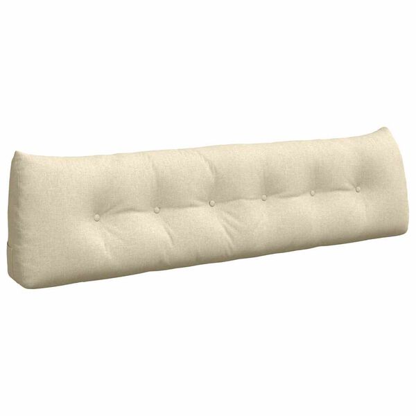 vidaXL R&uuml;cken Kissen Creme 180 x 24 x 50 cm Stoff