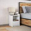 vidaXL Nachttisch mit LED-Leuchten Wei&szlig; Holzwerkstoff