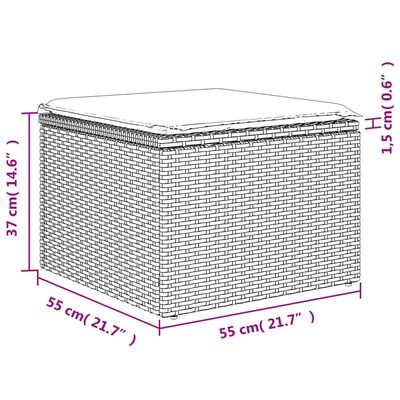 vidaXL 9-tlg. Garten-Sofagarnitur mit Kissen Schwarz Poly Rattan