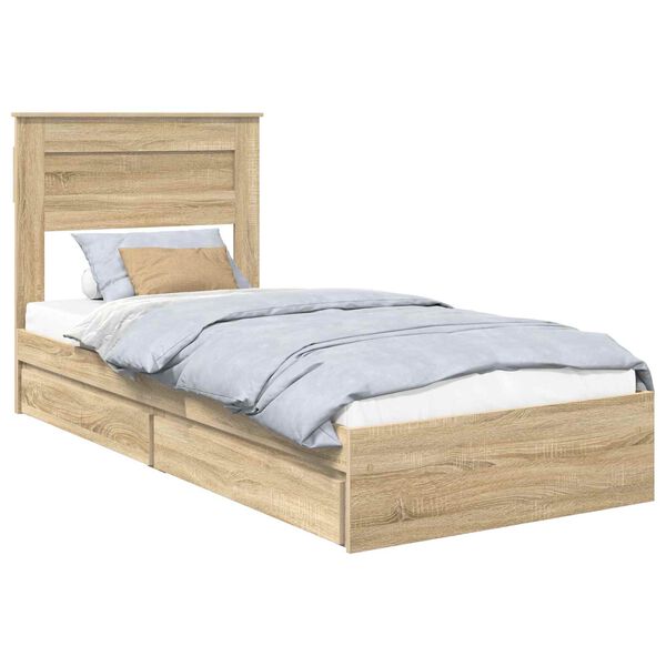 vidaXL Aufbewahrungsbett Sonoma-Eiche 90 x 190 cm Holzwerkstoff