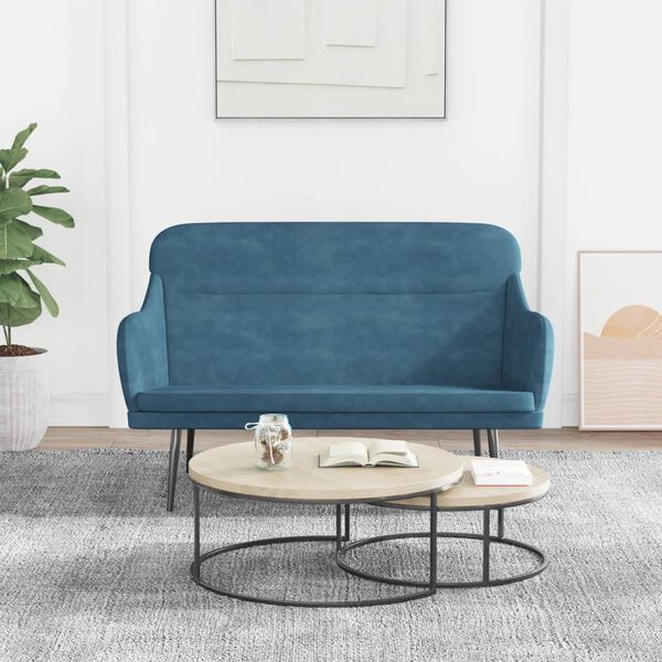 vidaXL Sitzbank Blau 110x76x80 cm Samt
