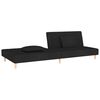 vidaXL Schlafsofa 2-Sitzer mit 2 Kissen Schwarz Stoff