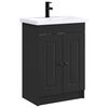vidaXL Badezimmerm&ouml;bel-Set Schwarz 56 x 37,5 x 81 cm Holzwerkstoff