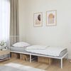 vidaXL Bettgestell mit Kopfteil Metall Wei&szlig; 90x190 cm