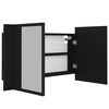 vidaXL LED-Bad-Spiegelschrank Schwarz 80x12x45 cm Acryl