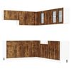 vidaXL 11-tlg. K&uuml;chenschrank-Set Porto R&auml;uchereiche Holzwerkstoff