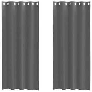 vidaXL Voile Vorh&auml;nge mit &Ouml;sen 2 Stk. Dunkelgrau 140x245 cm