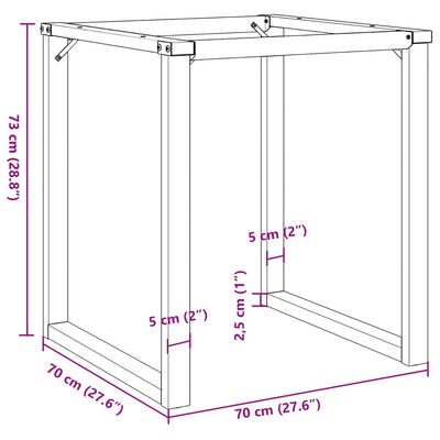 vidaXL Esstisch-Gestell in O-Form 70x70x73 cm Gusseisen