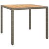 vidaXL 3-tlg. Garten-Essgruppe mit Kissen Grau Poly Rattan