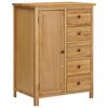 vidaXL Kleiderschrank 76 x 52 x 105 cm Eiche Massivholz