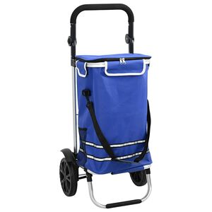 vidaXL Einkaufswagen Blau 36,5 x 46,5 x 100,5 cm Oxford Stoff