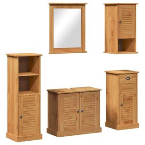 vidaXL Badezimmerm&ouml;bel-Set VIGO 5 pcs Honigbraun Massives Kiefernholz