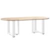 vidaXL Couchtischbeine T-Form 2 Stk. Wei&szlig; 50x25x(42-43) cm Stahl