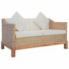 vidaXL 2-Sitzer-Sofa mit Kissen Nat&uuml;rliches Rattan