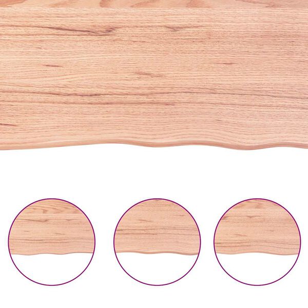 vidaXL Wandregal Hellbraun 180x50x(2-4) cm Massivholz Eiche Behandelt